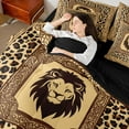thumbnail image 4 of Castle Fairy Teens Safari Lion Bedding Comforter Set,Cheetah Print Full Bedding Set, 4 of 8