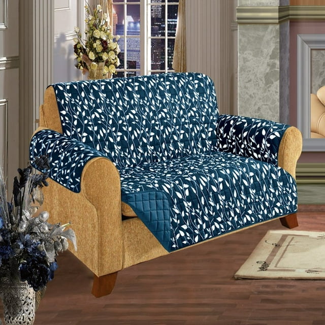 2024 Reversible Cover Furniture Protector Anti-Slip Water Resistant 2 inch Wide Elastic Loveseat Size Black