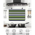 thumbnail image 5 of Green and Stove Top Covers for Electric Stove, 28'x20'' Dark Blue Stripe Minimalist Abstract Striped Glass Ceramic Stove Cover Foldable Rubber Mat Heat Resistant Cooktop Protector for Kitchen, 5 of 8