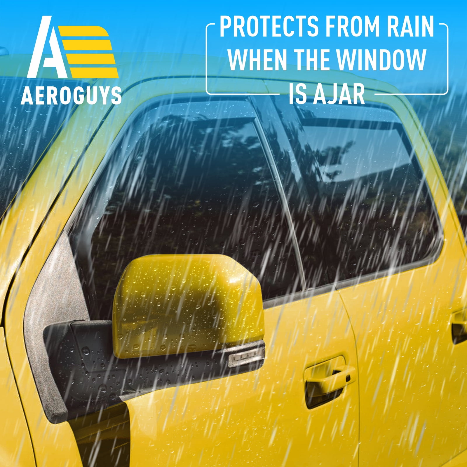 AEROGUYS in-Channel Window Deflectors Extra Durable Window Visors Rain Guards Fit for Ford F-150 2015-2020 SuperCrew, Sun Visors, Wind Deflectors, Vent Visors, Truck Accessories - 4pcs. AG0047