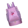 thumbnail image 3 of Bolsa de ballet Perfecl mochila duradera Con encaje para niños bolsa de zapatos de baile bordado violeta, 3 of 8