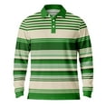 thumbnail image 5 of Tawop Men's & Big Men's Polo Shirts Printed Buttons Striped Long Sleeve Pull On Shirts Xl, 5 of 7