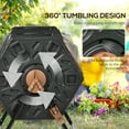 thumbnail image 4 of Outsunny Rotating Composter, 34.5 Gallon Dual Chamber Compost Bin with Ventilation Openings and Steel Legs, 4 of 9
