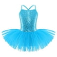 thumbnail image 1 of YONGHS Girls Kids Sequined Ballet Tutu Dress Gymnastic Sleeveless Skirted Leotard Dancewear Blue 3-4, 1 of 7