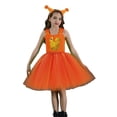 thumbnail image 2 of FAOWME Kids Girls Dress Sleeveless Suspenders Cute Animal Design Comfortable Elegant Mech Tutu Dresses For Stage Performance And Party,Orange,6-7 Years, 2 of 9