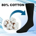 thumbnail image 2 of EMEM Apparel Men's Big and Tall King Size Casual Soft Ribbed Cotton Knit Classic Mid Calf Crew Dress Hosiery Socks 5-Pack Black 13-15, 2 of 5