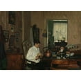 thumbnail image 2 of Gustav Wentzel 14x11 Black Ornate Wood Framed Double Matted Museum Art Print Titled: Breakfast I. the Artist's Mother and Brother (1882), 2 of 5