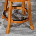 thumbnail image 4 of Swivel Bar Stool, 24" Counter Height Bar Chair with Leather Seat and X-Back, Upholstered Dining Chair with Metal Footrest for Bar Kitchen Island, Support 330 LBS, Natural+Saddle, 4 of 4
