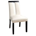 thumbnail image 4 of Set of 2 Chairs Black And White Leatherette Beautiful Padded Side Chairs Slit Back Design Kitchen Dining Room Furniture, 4 of 9