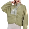 thumbnail image 2 of Womens Fuzzy Fleece Jacket Button Down Coats Casual Winter Warm Outwear with Pockets Avocado Green M, 2 of 7