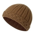 thumbnail image 1 of Wdgfv Winter Knit Hat With Foldable Brim Thermal Ear For Cold Weather Outdoor Activities Khaki One Size, 1 of 6