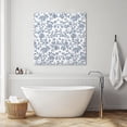 thumbnail image 3 of Blue Flower Wall Art Painting on Canvas, Vintage Farmhouse Boho Leaf Spring Summer Canvas Art Home Prints Wall Art Framed Modern Artwork for Living Room Bedroom Wall Decor 20x20in, 3 of 9