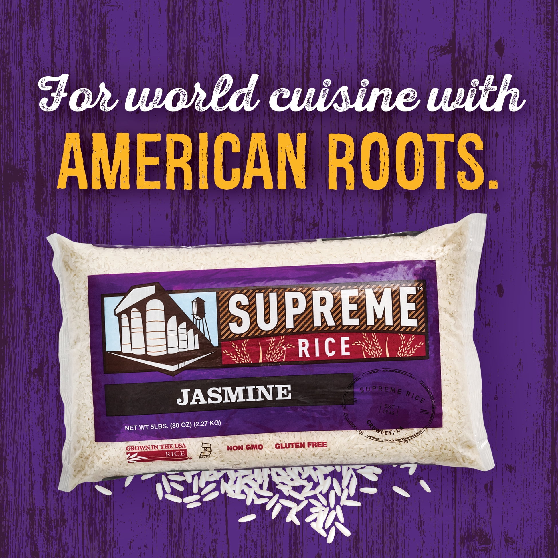(3 pack) Supreme Rice 5lb Bag of Aromatic Jasmine Rice