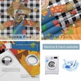 thumbnail image 2 of Fsddascl Thanksgiving Pumpkin Blackout Curtains for Bedroom/Living Room, Thermal Insulated Kitchen Curtains, Fall Straw Man Leaves Farmhouse Plaid Grommet Darkening Window Treatment Drapes 52"x84"x2, 2 of 6