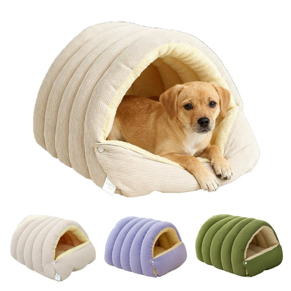 Cozy Monster Cat Bed, Cat Beds for Indoor Cats, Cat Cave Bed Cat Tent with Removable Cushion, Warm Cave Nest Sleeping Bed Puppy House for Cats Small Dogs, Anti-Anxiety Cuddler Beds, Beige