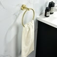 thumbnail image 5 of 6 Pcs Bathroom Hardware Set,Stainless Steel Round Wall Mounted Includes Hand Towel Bar,Toilet Paper Holder,Robe Towel Hooks,Bathroom Accessories Kit,Gold, 5 of 6