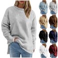thumbnail image 5 of Bcresic Womens Sherpa Pullover Oversized Fuzzy Fleece Sweatshirts Casual Basic Solid Warm Shirts Fall Winter Trendy Outerwear Raglan Long Sleeve Split High Low Tunic Sweatshirt,Light Blue,XX-Large, 5 of 5