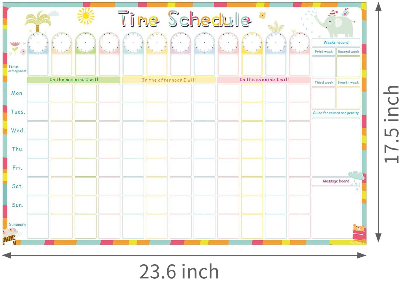 Magnetic Time Schedule Calendar for Kids Magnetic Chore Chart 2 Magnetic Dry Erase Markers 23.6 x 15.7 Includes:40 Magnetic Chores Card Behavior Chart Board
