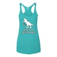 thumbnail image 2 of Wild Bobby, Unstoppable T Rex Funny, Pop Culture, Women Tri-Blend Racerback Tank Top, Tahiti Blue, Medium, 2 of 4