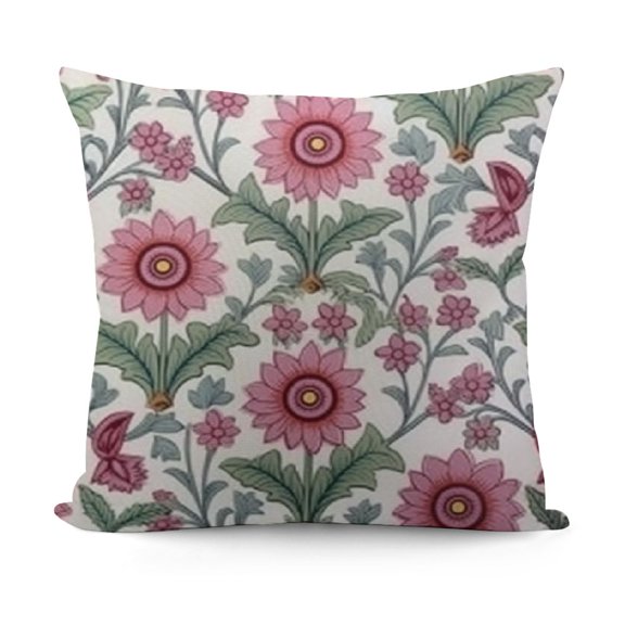YINGXI  Pink Floral Throw Pillow Covers Block Print Pillow Cases Flower Vintage Farmhouse Decorative Cushion Covers for Sofa Couch 12x12in