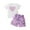 Purple, variant on Cute Summer Clothes Toddler Kid Girl Floral Print Short Sleeve Tops and High Waist Belted Shorts with Sunhat Sets (1 Years, Pink 01)