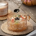 thumbnail image 3 of Juego de 2 tazas de café Gezzeny de vidrio con relieve ámbar, 14 onzas, 3 of 7