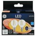 thumbnail image 2 of GE 24535 LED Bulb G16 E12 (Candelabra) Soft White 40 W Clear Pair, 2 of 2
