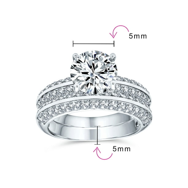 Personalize Traditional 3CT Cubic Zirconia Round Brilliant Cut