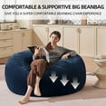 thumbnail image 4 of Bean Bag Chair 4FT,  Large Memory Foam Filled Chair for Adults and Teens, Soft Sofa with Removable Flannel Cover, Round Couch for Living Room Bedroom College Dorm, 4 of 8