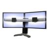 Ergotron LX Widescreen Dual Display Lift Stand - Stand - for three smaller displays or two larger displays - black - screen size: up to 21" for 3 displays / up to 30" for 2 displays