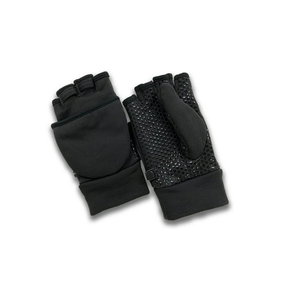 AL1505, Mens Multi-Purpose Anti-Slip Grip Fingerless Flip-Top Mittens