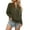 Blackish Green, variant on Breezora Women's Button Crew Neck Sweater Fall Long Sleeve Loose Knit Pullover Top with Lantern Sleeves L Size Beige