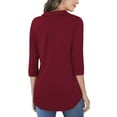 thumbnail image 3 of GingDin Womens Plus Size Shirts V Neck 3/4 Sleeve Shirts Business Casual Tops Loose Work Blouses, 3 of 8