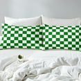 thumbnail image 3 of Erosebridal Green Check Plaid Duvet Cover Twin, Geometric Bedding Sets Twin Size, Farmhouse Gingham Decor, Reversible 2 Pieces, 3 of 7