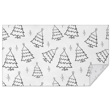 

Meery Christmas Rectangle Table Clothes Christmas Trees Cute Tablecloth 60x102inch Polyester Washable Foldable and Durable Tablecloths for Dining Table Buffet Parties and Camping