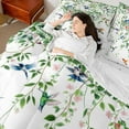 thumbnail image 4 of Castle Fairy Flying Hummingbird 7-Piece Twin Bedding Sets,Tree Leaves Bedding Comforter Set,Floral Animal Breathable Sheet Sets,Microfiber Botanical Bedroom Decor,Reversible, 4 of 8