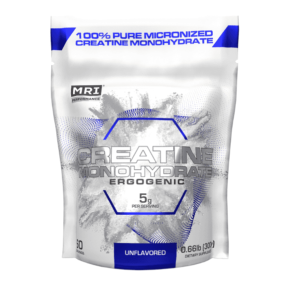 MRI Performance Micronized Creatine Monohydrate Powder, 300g, Unflavored, 5g Per Serving, 200 Servings – Pure Fast-Dissolving Creatine Powder