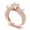 thumbnail image 2 of Three-Stone Engagement Ring for Women - 2.33ct Moissanite in 14K Rose Gold Promise Ring, 2 of 6