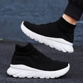thumbnail image 6 of Men's Slip-On Mid-Top Casual Sneakers - Lightweight Breathable Knit Fabric, Elastic Sides for All-Season Comfort for Daily & Leisure Wear, Walking Shoes, ,Easy Wear, MD Cushioned/Comfortable Sneakers, 6 of 9
