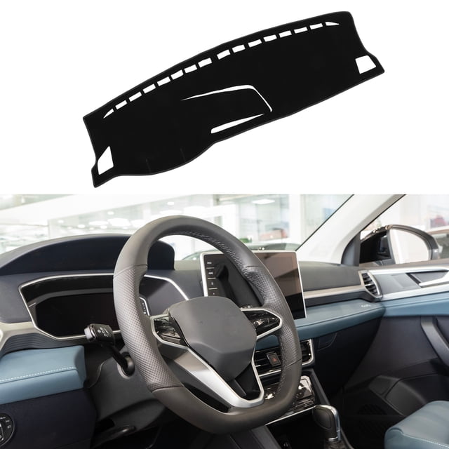 Cubierta de tablero Unique Bargains, tapete de alfombra antideslizante para tablero para SUV Volkswagen Taos 2022-2023, poliéster, negro