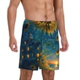 thumbnail image 2 of Sikiie Sunflower Castle Starry Sky Mens Pajama Shorts, Lightweight Lounge Pant with Pockets Soft Sleep Pj Shorts for MenXX-Large, 2 of 6