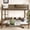 Vintage Brown, variant on Mintazer Full Over Full Detachable Bunk Bed with Storage Shelf and Bookshelf, Modern Convertible Bunk Bed with Ladder and Guardrails for Bedroom Guest Room, White