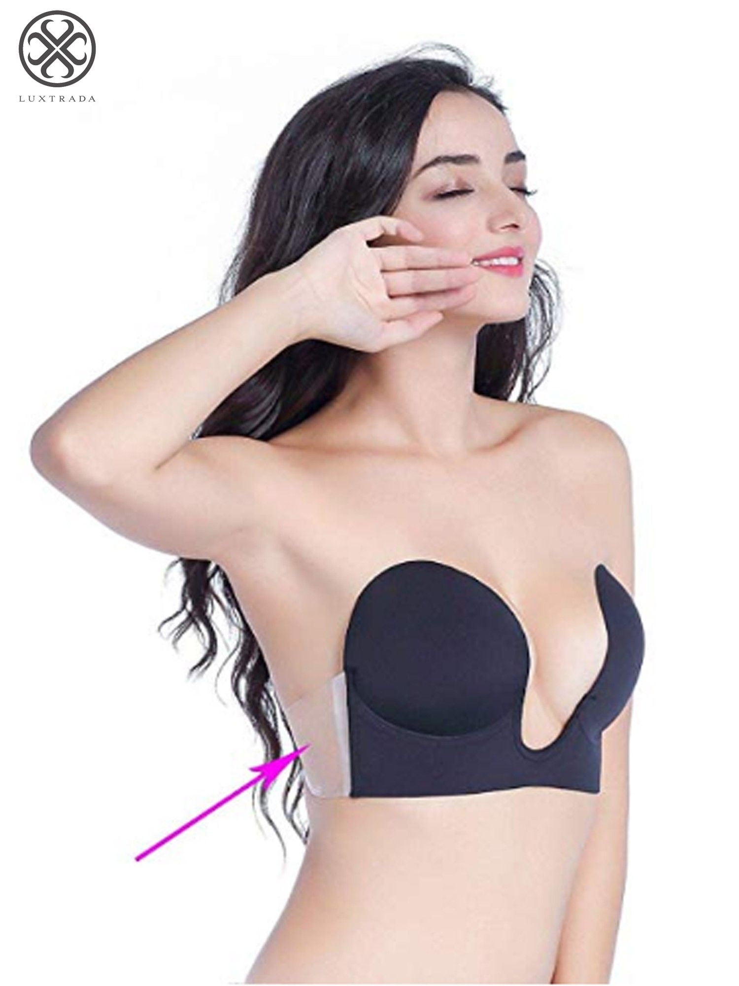 Strapless Front Buckle Lift Bra Seamless Backless Sticky Invisible Push Up  Bra Anti-slip d88