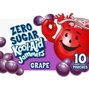 Kool-Aid Jammers Grape Zero Sugar Artificially Flavored Soft Drink, 10 ct Box, 6 fl oz Pouches