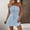 Light Blue, variant on Sakmal Sleeveless Womens Rompers Black Strapless Boat Neck Wide Leg Short Jumpsuits Pleated Rompers