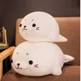 thumbnail image 2 of Peluche de foca de algodón suave de 50/60 cm de Kawaii, muñeco de peluche para niña, almohada para decoración del hogar, regalos de cumpleaños, 2 of 5