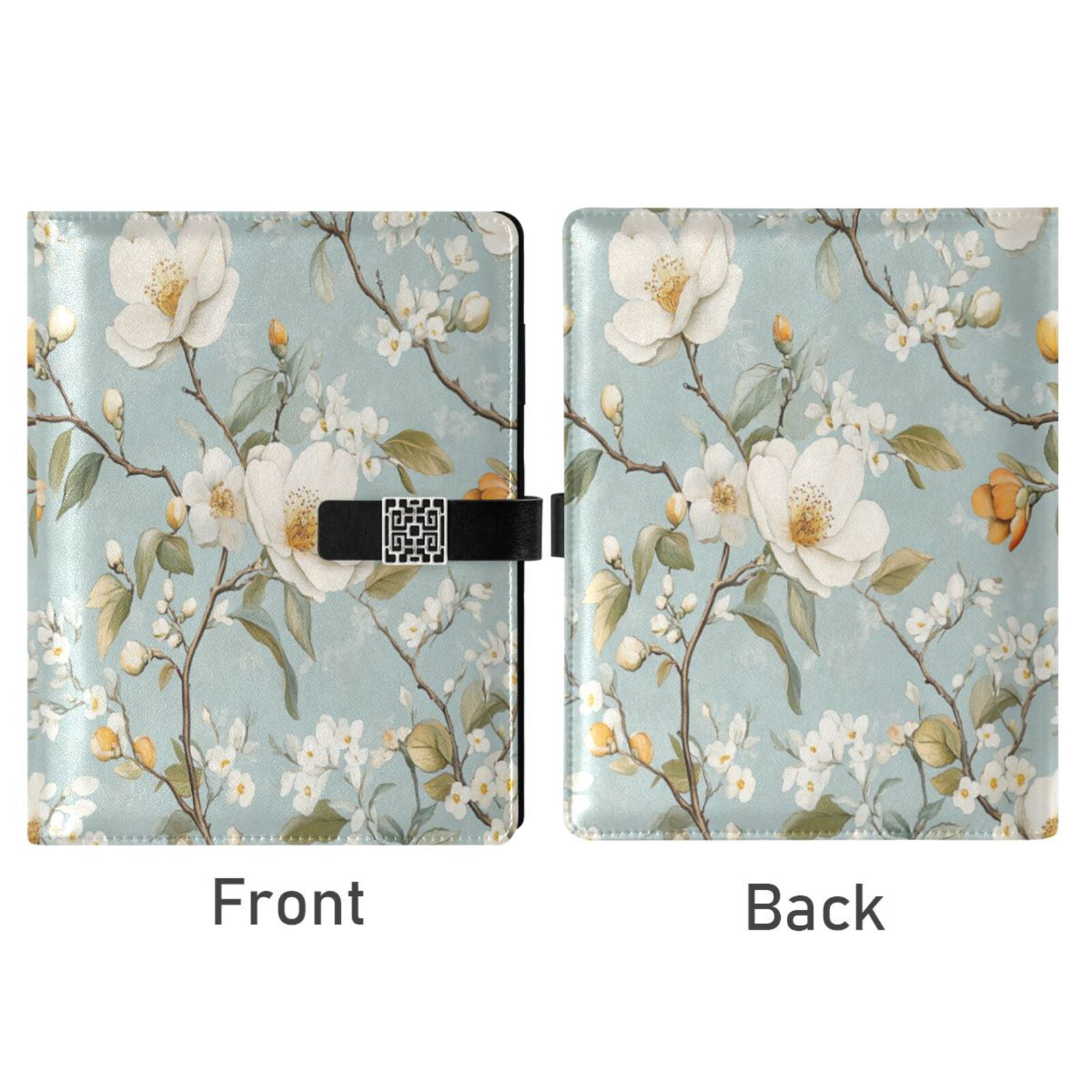 Premium Faux Leather Notebook - Refillable, Multi-Functional Organizer, 23.3x17cm, All-Season Use，A Vintage Floral