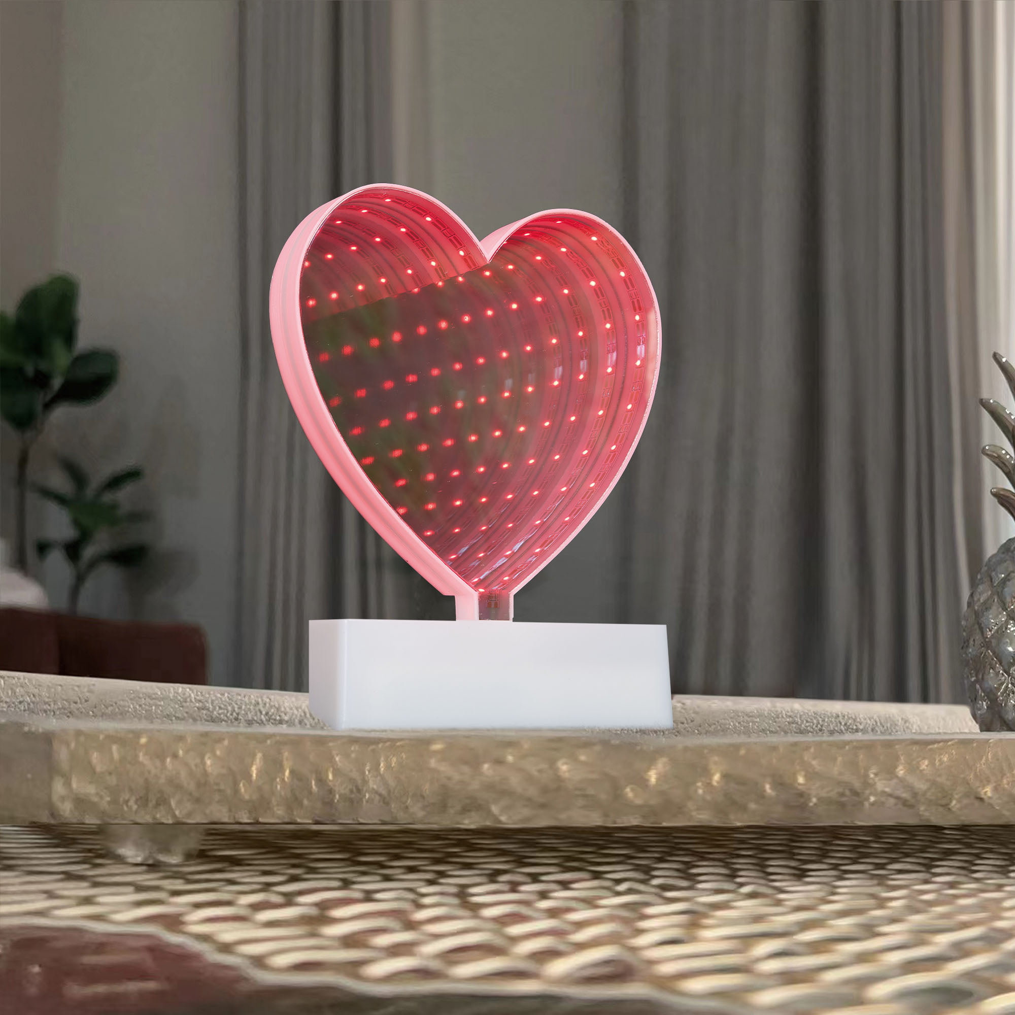 EZ-Illuminations Battery Operated LED Infinity Lighted Heart with Timer
