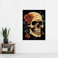 thumbnail image 2 of Skull Roses Dark Old School USA Tattoo Ink Body Rockabilly Americana 50s Extra Large XL Wall Art Poster Print, 2 of 3