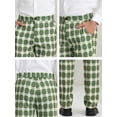 thumbnail image 6 of Unique Bargains Men's Dress Pants Casual Flat Front Stretch Business Plaid Pants 32 Green Beige, 6 of 6